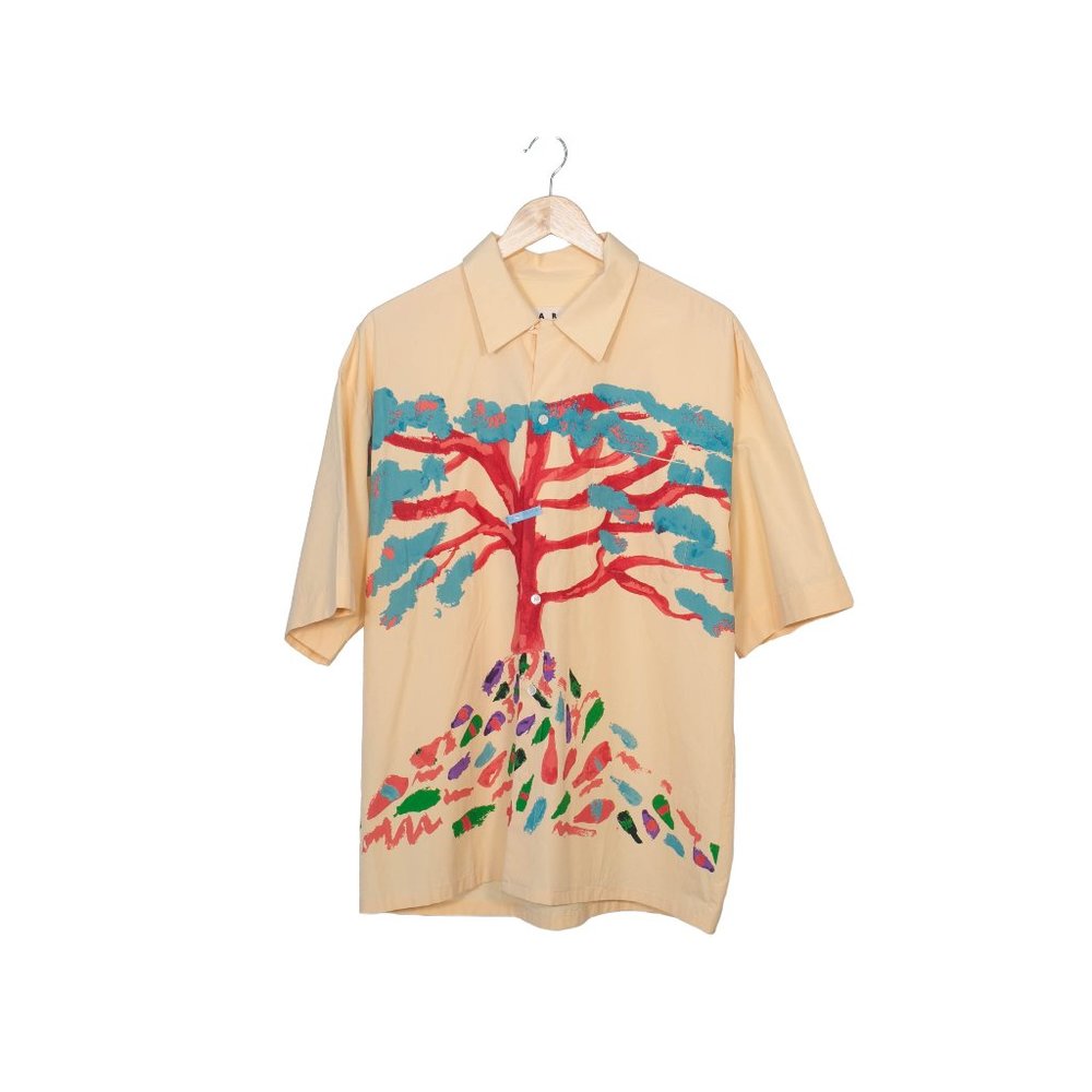 Marni Beige Shirt with Colorful Tree Design